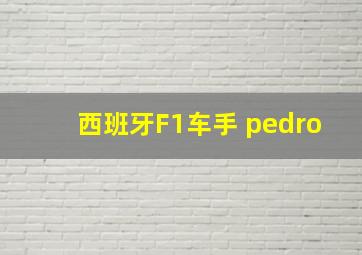 西班牙F1车手 pedro